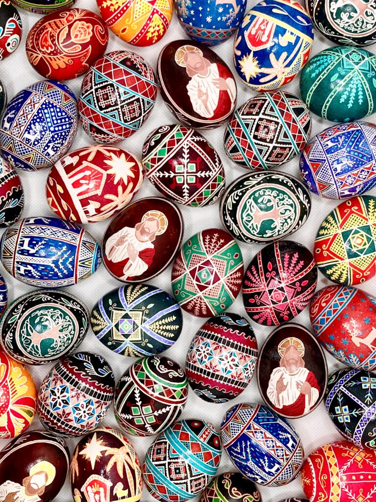 Decorated Ukrainian Pysanky eggs